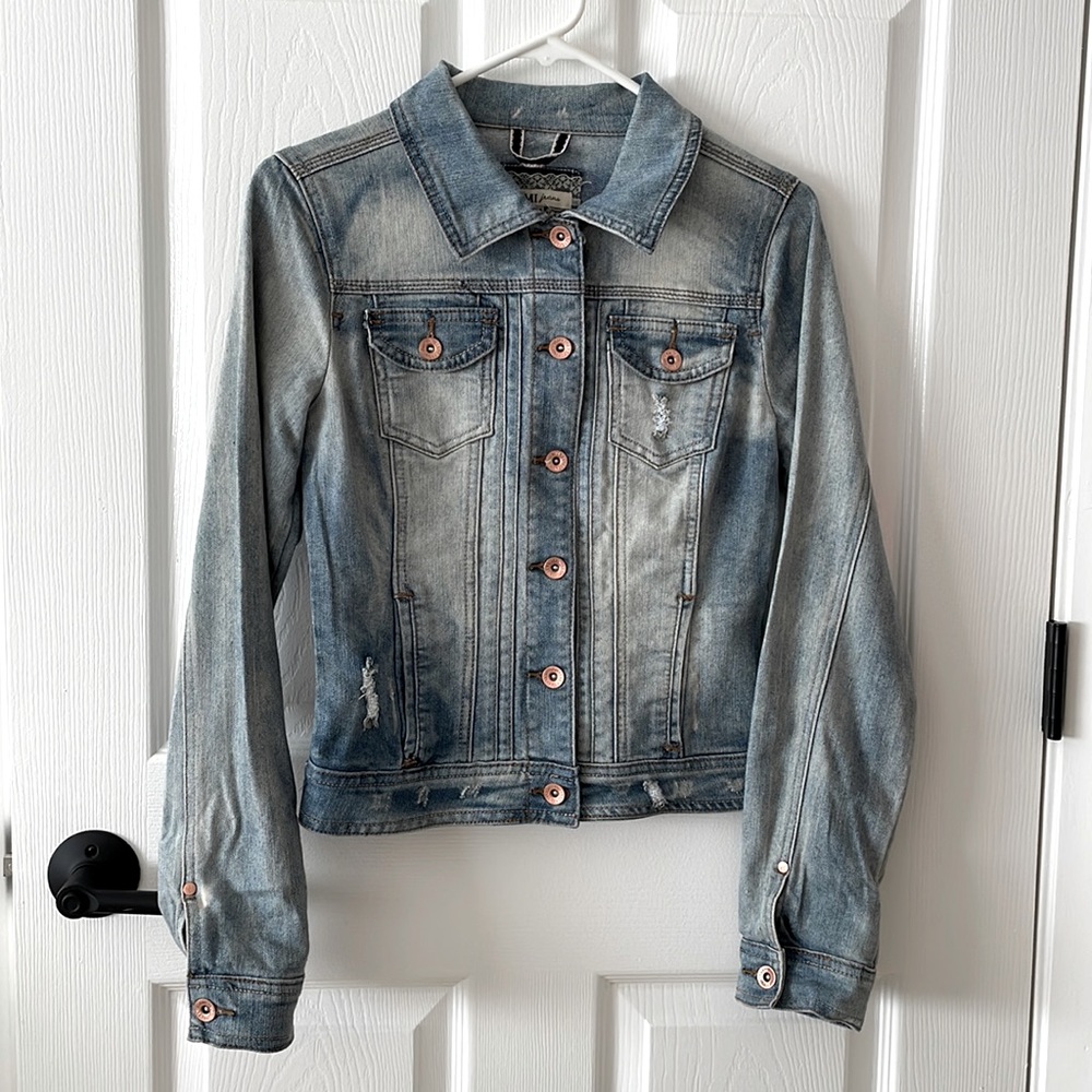 YMI jeans distressed denim jacket